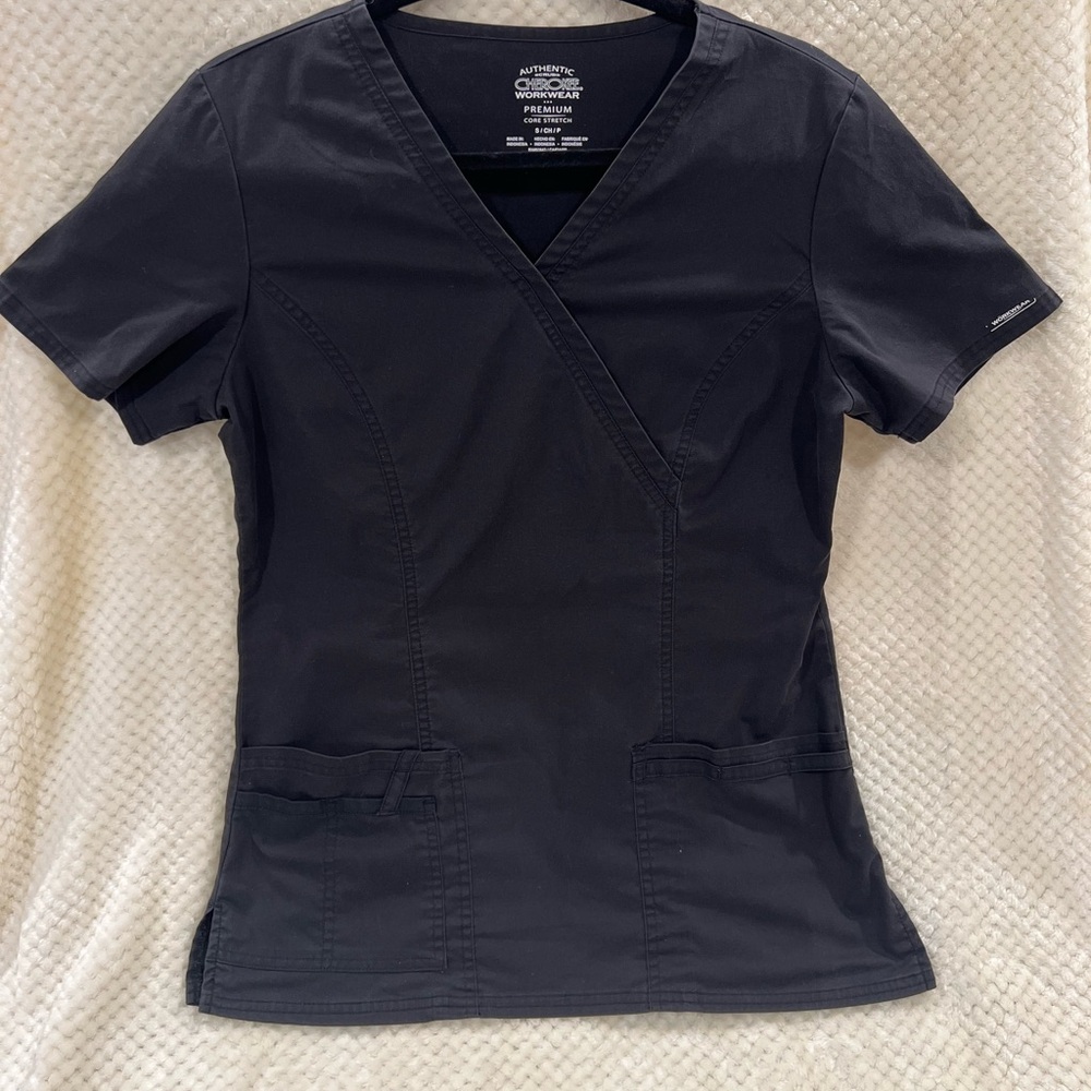 Cherokee Women's Black Crossover Scrub Top